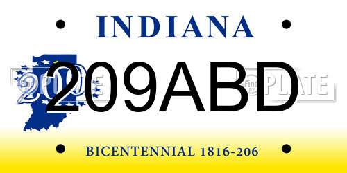 209ABD Indiana License Plate
