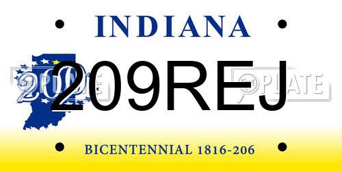 209REJ Indiana License Plate