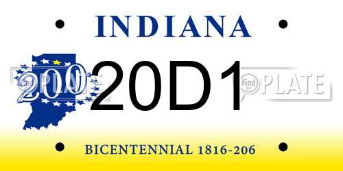 20D1 Indiana License Plate