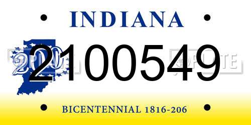 2100549 Indiana License Plate