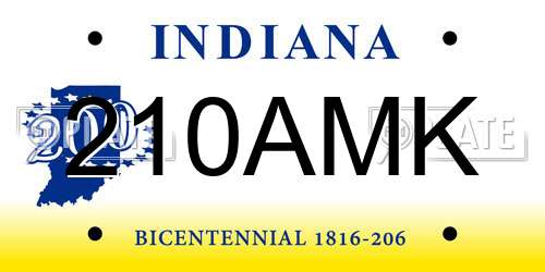 210AMK Indiana License Plate