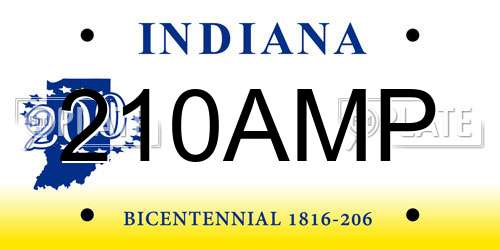 210AMP Indiana License Plate