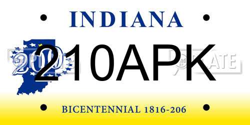 210APK Indiana License Plate