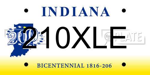 210XLE Indiana License Plate