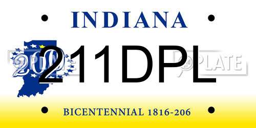 211DPL Indiana License Plate