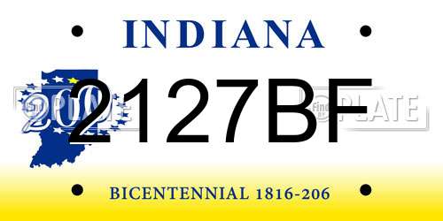 2127BF Indiana License Plate