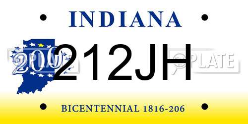 212JH Indiana License Plate