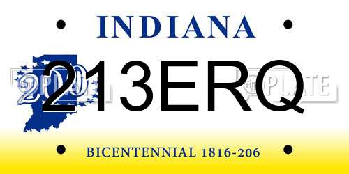 213ERQ Indiana License Plate