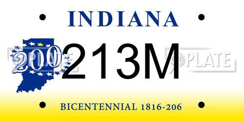 213M Indiana License Plate