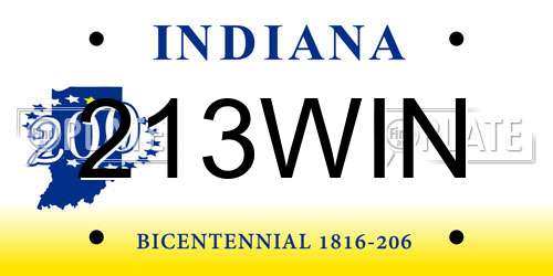 213WIN Indiana License Plate