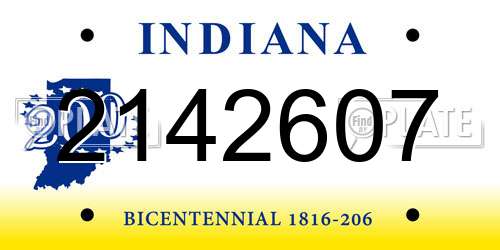 2142607 Indiana License Plate