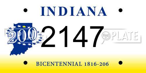 2147 Indiana License Plate