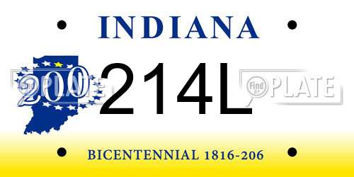 214L Indiana License Plate