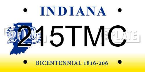 215TMC Indiana License Plate