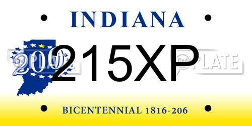 215XP Indiana License Plate
