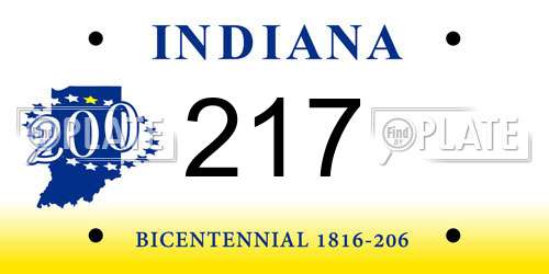 217 Indiana License Plate
