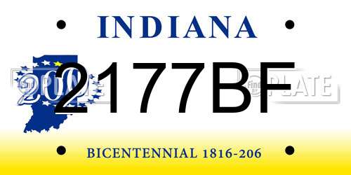 2177BF Indiana License Plate