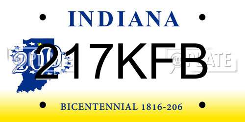 217KFB Indiana License Plate