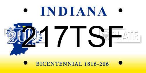 217TSF Indiana License Plate