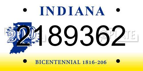 2189362 Indiana License Plate