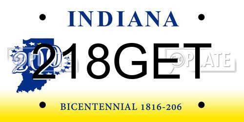 218GET Indiana License Plate