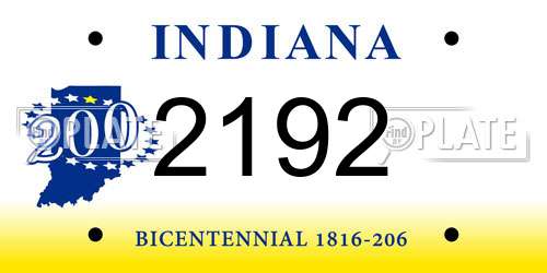 2192 Indiana License Plate