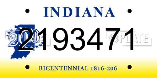 2193471 Indiana License Plate