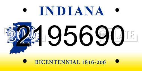 2195690 Indiana License Plate