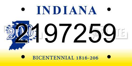 2197259 Indiana License Plate