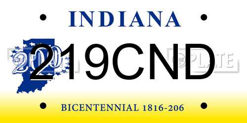 219CND Indiana License Plate