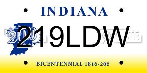 219LDW Indiana License Plate