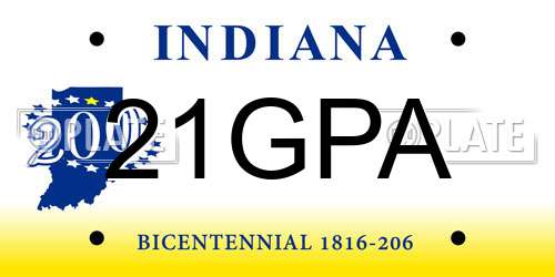 21GPA Indiana License Plate