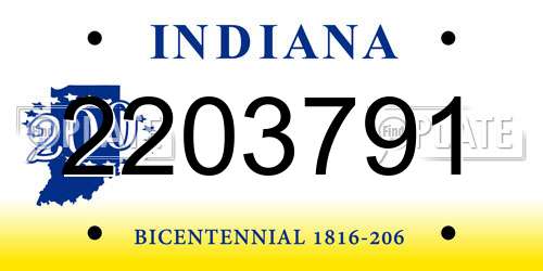2203791 Indiana License Plate