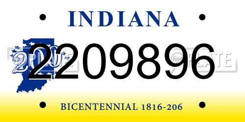 2209896 Indiana License Plate