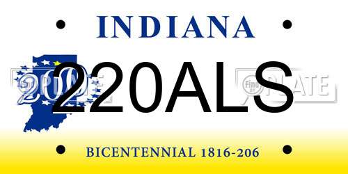 220ALS Indiana License Plate