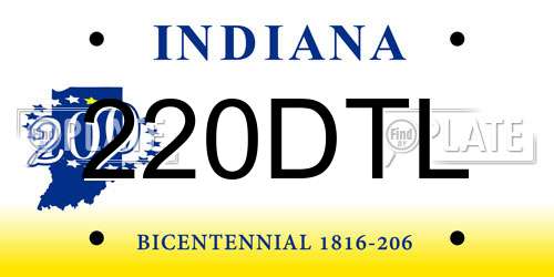 220DTL Indiana License Plate