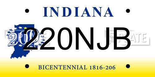 220NJB Indiana License Plate