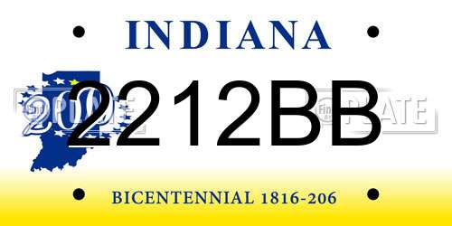 2212BB Indiana License Plate