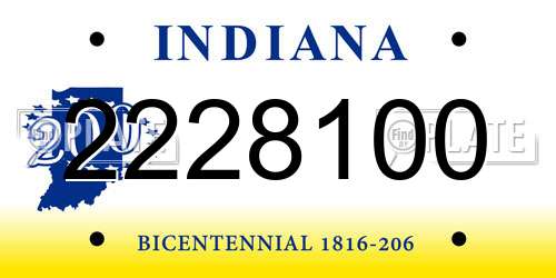 2228100 Indiana License Plate