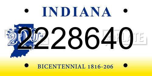 2228640 Indiana License Plate