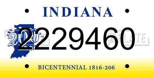 2229460 Indiana License Plate