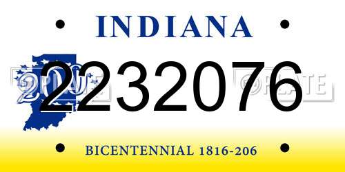 2232076 Indiana License Plate