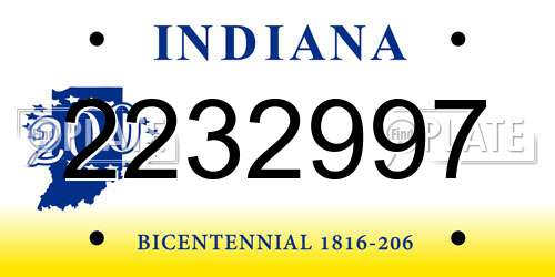2232997 Indiana License Plate