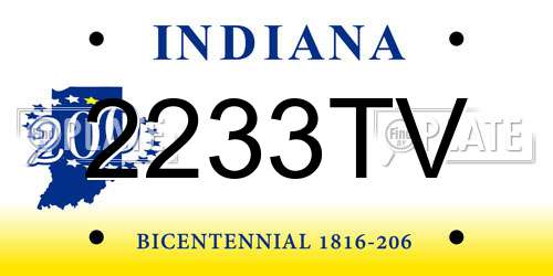2233TV Indiana License Plate