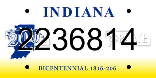 2236814 Indiana License Plate