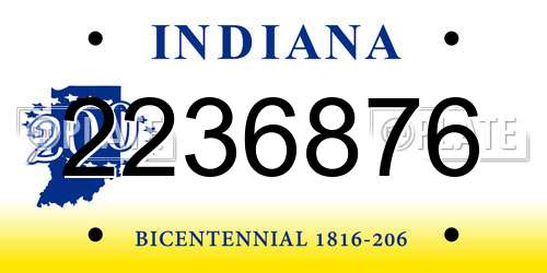 2236876 Indiana License Plate