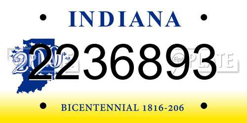 2236893 Indiana License Plate