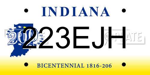 223EJH Indiana License Plate