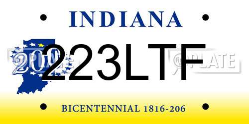 223LTF Indiana License Plate