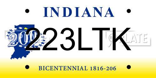 223LTK Indiana License Plate